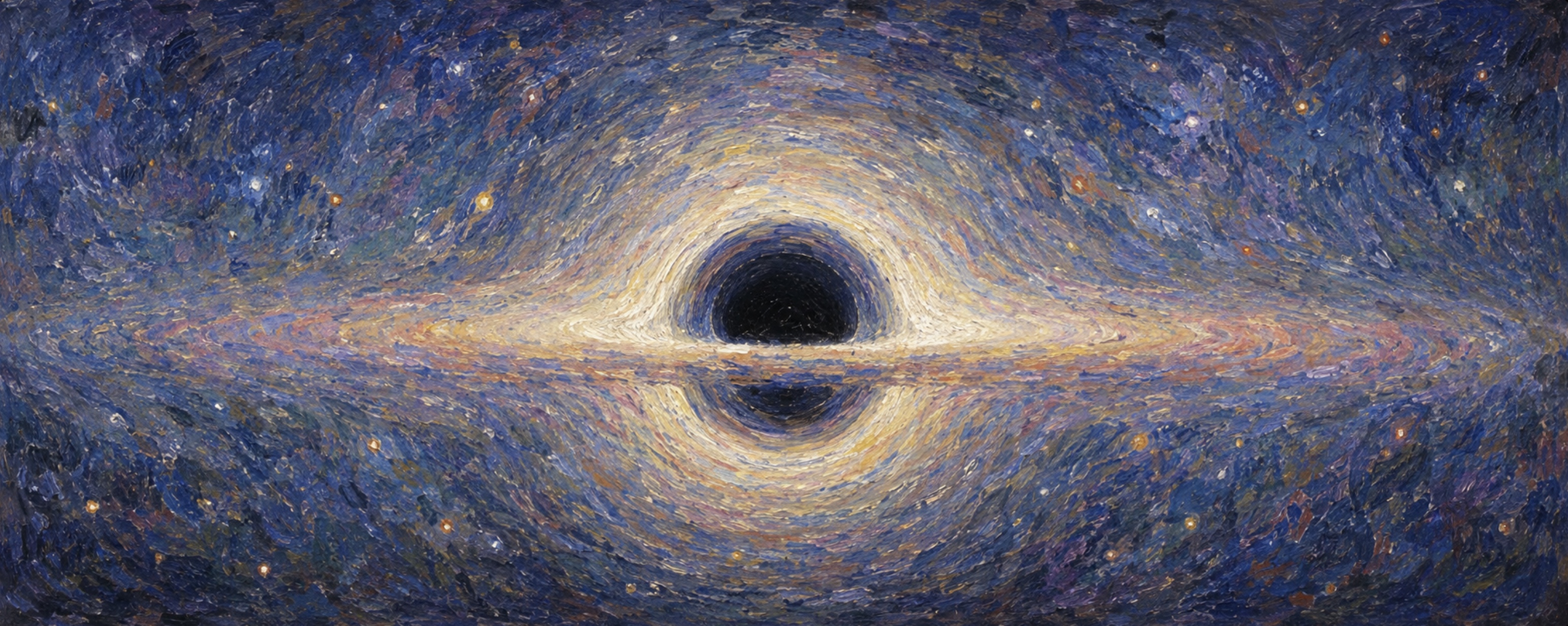 Painterly accretion disk around a black hole